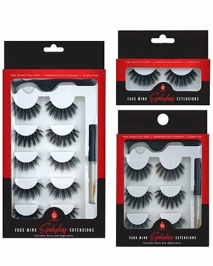 Face & Eye Makeup * | Pursonic Set Of 5 Faux Mink Eyelashes Extensions Women