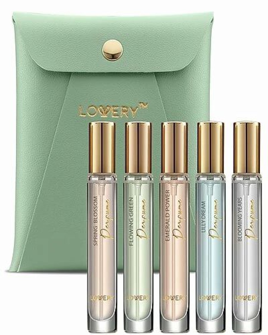 Fragrance * | Lovery 6Pc Perfume Set, Floral Scented Eau De Parfum Body Spray With Leather Pouch Women