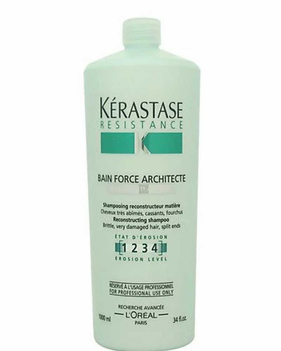 Shampoo & Conditioners * | Kerastase Unisex Resistance Bain De Force Architect Reconstructing 34Oz Shampoo Women