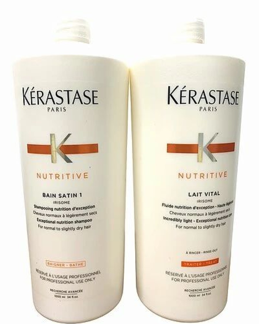 Shampoo & Conditioners * | Kerastase Bain Satin 1 Shampoo 34Oz And Lait Vital Conditioner 34Oz Duo Women