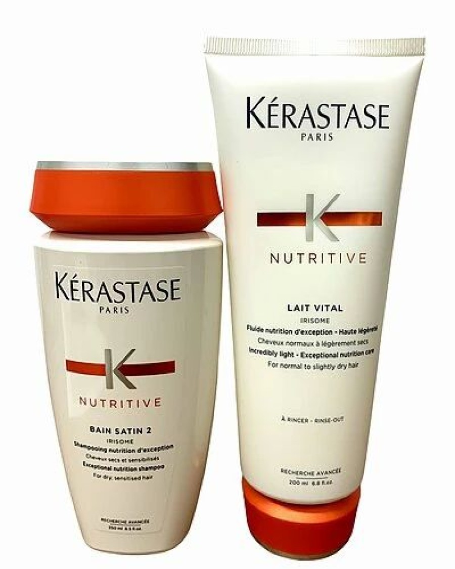 Shampoo & Conditioners * | Kerastase Bain Satin 2 Shampoo 8.5Oz And Lait Vital 6.8Oz Set Women